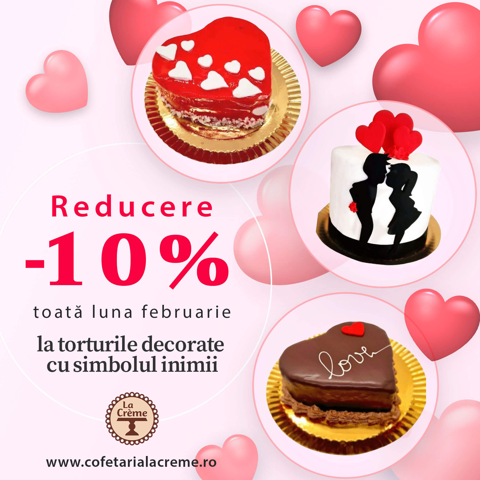 Luna iubirii vine cu reduceri la Cofetăria "La Creme"